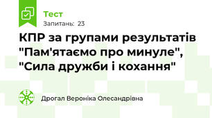 КПР за групами результатів "Пам'ятаємо про минуле", "Сила дружби і кохання"