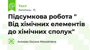 Підсумкова робота " Від хімічних елементів до хімічних сполук"