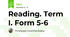 Reading. Term I. Form 5-6