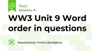 WW3 Unit 9 Word order in questions