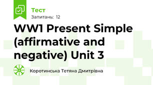 WW1 Present Simple (affirmative and negative) Unit 3