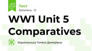 WW1 Unit 5 Comparatives