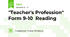 "Teacher's Profession" Form 9-10  Reading