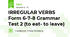 IRREGULAR VERBS Form 6-7-8 Grammar Test 2 (to eat- to leave)