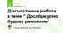Діагностична робота з теми " Досліджуємо будову речовини"