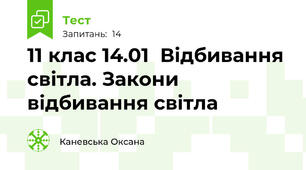 11 клас 14.01  Відбивання світла. Закони відбивання світла 