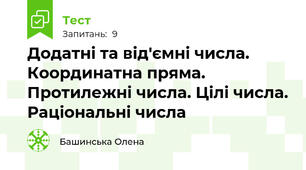 Додатні та від'ємні числа. Координатна пряма. Протилежні числа. Цілі числа. Раціональні числа