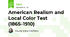 American Realism and Local Color Test (1865–1910)