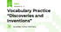 Vocabulary Practice “Discoveries and Inventions”