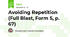 Avoiding Repetition (Full Blast, Form 5, p. 67)