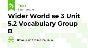 Wider World se 3 Unit 5.2 Vocabulary Group B