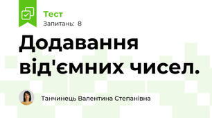 Додавання від'ємних чисел.