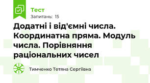 Додатні і від'ємні числа. Координатна пряма. Модуль числа. Порівняння раціональних чисел