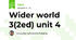 Wider world 3(2ed) unit 4