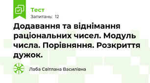 Додавання та віднімання раціональних чисел. Модуль числа. Порівняння. Розкриття дужок.