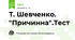 Т. Шевченко. "Причинна".Тест