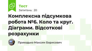 Комплексна підсумкова робота №6. Коло та круг. Діаграми. Відсоткові розрахунки 