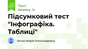 Підсумковий тест "Інфографіка. Таблиці"