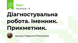 Діагностувальна робота. Іменник. Прикметник.