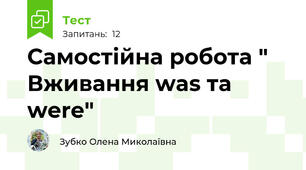 Самостійна робота " Вживання was та were" 