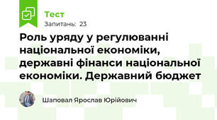Роль уряду у регулюванні національної економіки, державні фінанси національної економіки. Державний бюджет