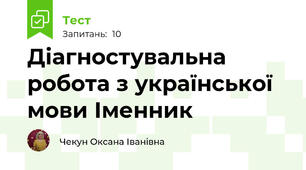 Діагностувальна робота з української мови Іменник