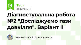 Діагностувальна робота №2 "Досліджуємо гази довкілля". Варіант ІІ