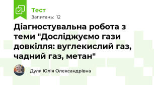 Діагностувальна робота з теми "Досліджуємо гази довкілля: вуглекислий газ, чадний газ, метан"