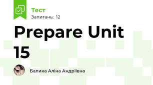  Prepare Unit 15