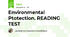Environmental Ptotection. READING TEST