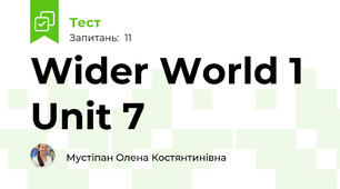 Wider World 1 Unit 7