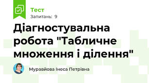 Діагностувальна робота "Табличне  множення і ділення"