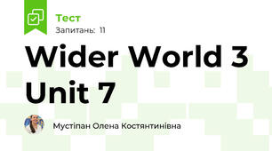 Wider World 3 Unit 7