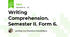 Writing Comprehension. Semester II. Form 6.