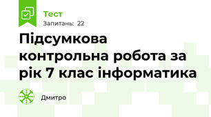 Підсумкова контрольна робота за рік 7 клас інформатика