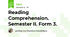 Reading Comprehension. Semester II. Form 3.