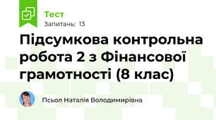 Підсумкова контрольна робота 2 з Фінансової грамотності (8 клас)