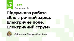 Підсумкова робота  «Електричний заряд. Електричне поле. Електричний струм»