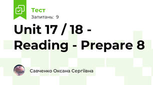 Unit 17 / 18 - Reading - Prepare 8