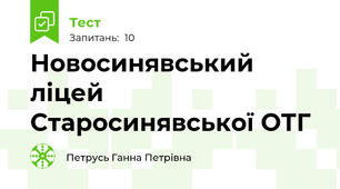 Новосинявський ліцей Старосинявської ОТГ