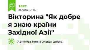 Вікторина "Як добре я знаю країни Західної Азії"