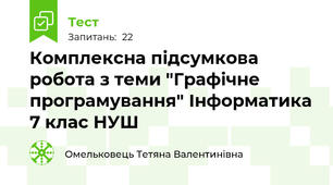 Комплексна підсумкова робота з теми "Графічне програмування" Інформатика 7 клас НУШ