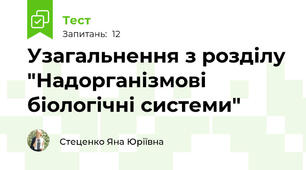 Узагальнення з розділу "Надорганізмові біологічні системи"