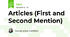 Articles (First and Second Mention)