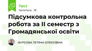 Підсумкова контрольна робота за ІІ семестр з Громадянської освіти