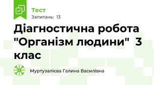 Діагностична робота "Організм людини"  3 клас 