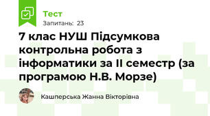7 клас НУШ Підсумкова контрольна робота з інформатики за ІІ семестр (за програмою Н.В. Морзе)