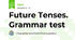 Future Tenses. Grammar test