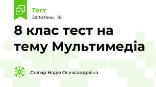 8 клас тест на тему Мультимедіа