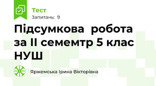Підсумкова  робота за ІІ семемтр 5 клас НУШ